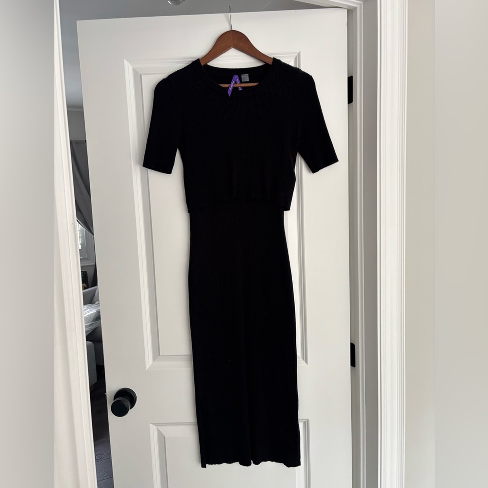 Seraphine Black Midi Dress - Breastfeeding